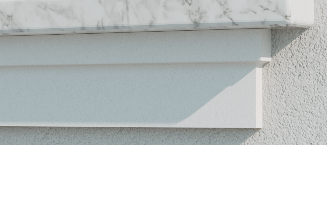 Prawe zakończenie listwy podparapetowej