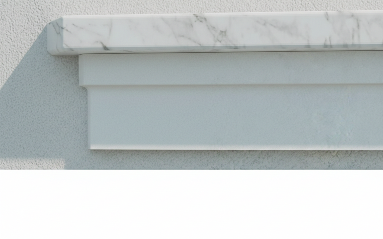 Lewe zakończenie listwy podparapetowej